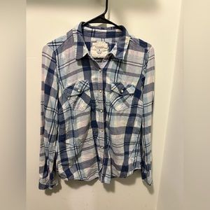 Blue Sonoma flannel junior’s medium